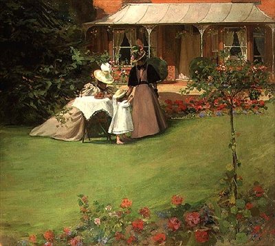 Elegante Dames in de Tuin door H. Francis Bate