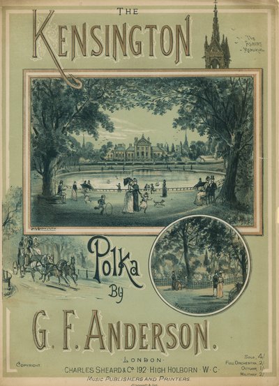 Muzikale partituur voor The Kensington Polka door G F Anderson door H. G. Banks