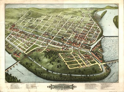 Vogelvlucht van Holyoke, Mass. : 1877 door H. H. Bailey