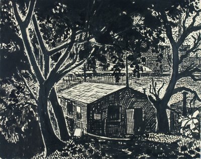 Zonder titel (Huis in het bos) door H. Lyman Sayen