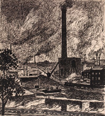 Zonder titel (industriële scène) door H. Lyman Sayen