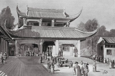 Een Chinese openbare bibliotheek door H. M. (after) Burton
