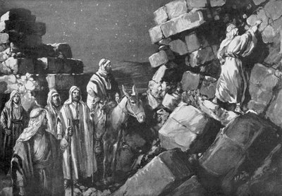 Nehemia onderzoekt de muren van Jeruzalem, 444 v.Chr. door H. M. (after) Burton