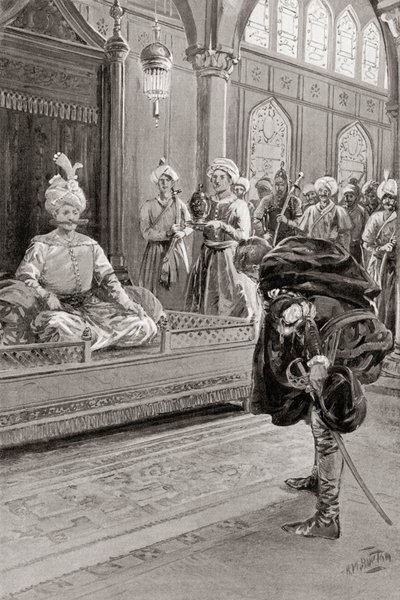 Sir Anthony Shirley bezoekt het hof van Shah Abbas de Grote, Perzië in 1599, uit Hutchinson