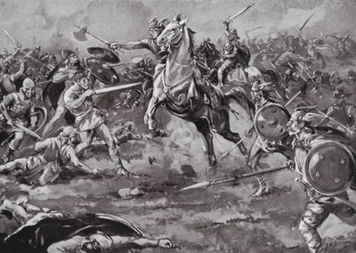 De Franken helpen bij het verslaan van de Hunnen door H. M. (after) Burton