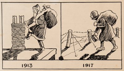 Kerstman 1913 en 1917 door H. Miller