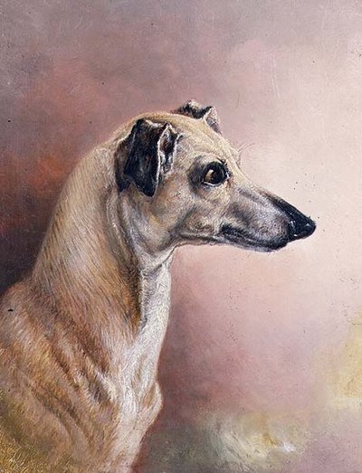 Hoofd van een windhond door H. Morley Park