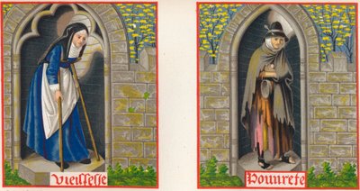 Ouderdom en armoede, 15e eeuw, 1849 door H. Moulin