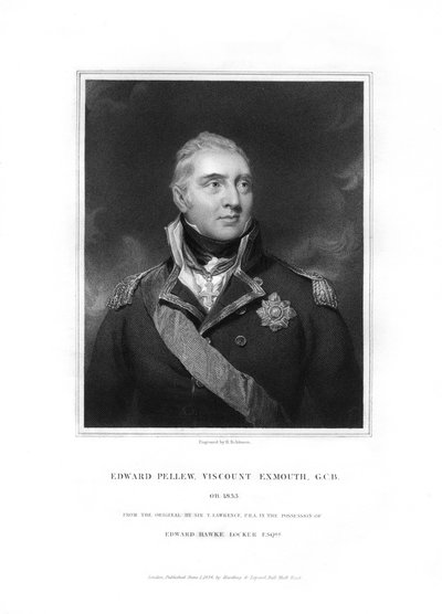 Edward Pellew, 1e burggraaf Exmouth, Britse marineofficier, 1834 door H. Robinson