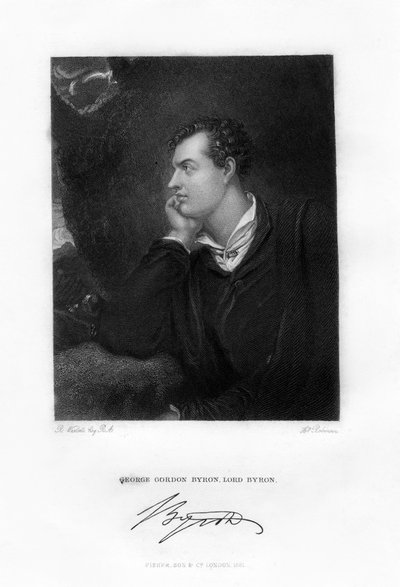 Lord Byron, Anglo-Schotse dichter, c1813, 1831 door H. Robinson
