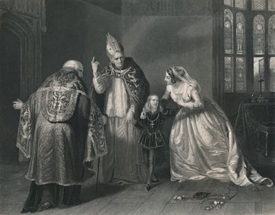 Koningin Elizabeth en de Hertog van York. Koning Richard III, ca. 1870 door H. Robinson