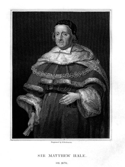 Sir Matthew Hale, opperrechter van Engeland, 1829 door H. Robinson