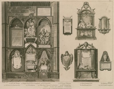 Westzijde van Poets Corner, Westminster Abbey, Londen door H. Villiers