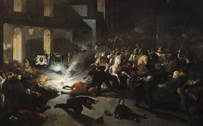 De poging tot moord op keizer Napoleon III (1808-73) door Felice Orsini (1819-59) op 14 januari 1858 door H. Vittori Romano