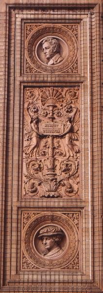 Detail van de gevel van de Hamburger Kunsthalle door H. v. d. Schirrmacher G. T. and Erbe A. Hude