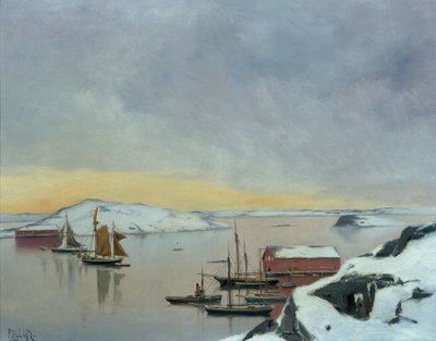 Boten in de haven door Haakon Kaulum