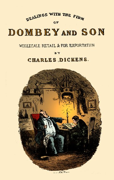 Dombey en Zoon door Charles Dickens. Titelpagina door Hablot Knight Browne