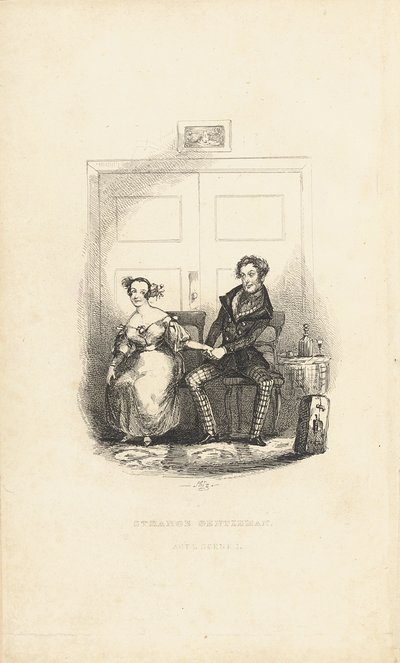 Frontispice voor The Strange Gentleman: A Comic Burletta, door Charles Dickens (1812-70) door Hablot Knight Browne