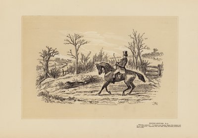 Jachtschetsen, Nr. 4, De man die de paden reed (gravure) door Hablot Knight (1815 92) Browne