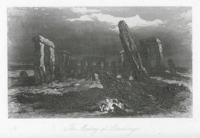 Londense straten: De ontmoeting bij Stonehenge door Hablot Knight (1815 92) Browne