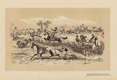 De Tumbletown Steeple-Chase, nr. 10, Kop of munt door Hablot Knight (1815 92) Browne