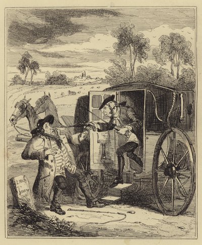 John Smith berooft een hackney koetsier door Hablot Knight Browne