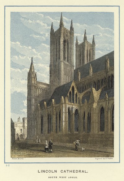 Lincoln Cathedral, zuidwestelijke hoek door Hablot Knight Browne