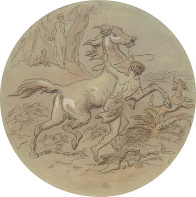 Een van achttien ontwerpen voor een serie platen ter illustratie van Venus en Adonis door Hablot Knight Browne