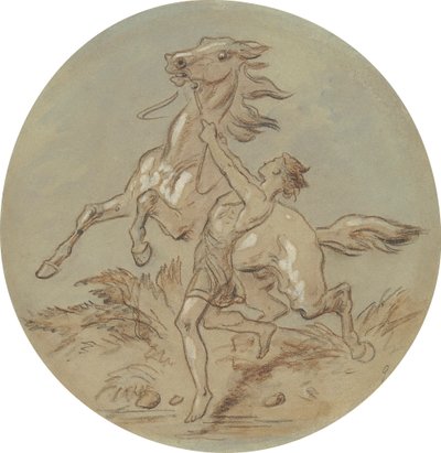 Een van achttien ontwerpen voor een serie platen die Venus en Adonis illustreren door Hablot Knight Browne
