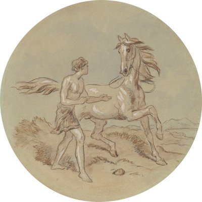 Een van achttien ontwerpen voor een serie platen die Venus en Adonis illustreren door Hablot Knight Browne