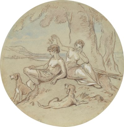 Een van achttien ontwerpen voor een serie platen ter illustratie van Venus en Adonis door Hablot Knight Browne