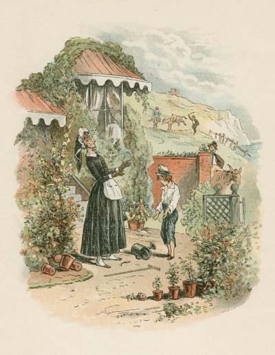 Scène uit David Copperfield door Charles Dickens, 1849-1850 door Hablot Knight Browne