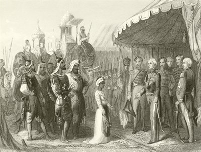 Onderwerping van de Maharadja Dhuleep Singh aan Sir Henry Hardinge door Hablot Knight Browne