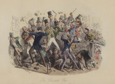 De Chartist Row door Hablot Knight Browne