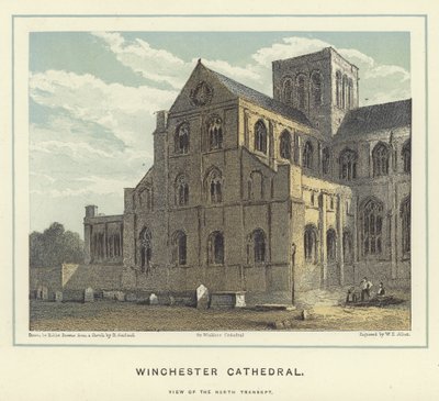 Winchester Kathedraal, uitzicht op de noordelijke transept door Hablot Knight Browne