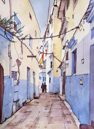Een Stille Wandeling, Chefchaouen, Marokko door Hadley Rampton