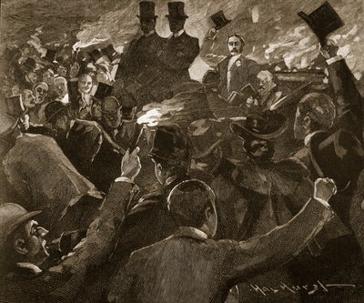 Mr Balfour in Dublin: fakkeloptocht, illustratie uit 