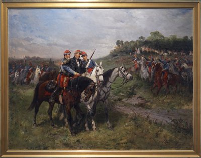Generaal Jean Auguste Margueritte dodelijk gewond in Floing, eind 19e eeuw door Hales Alexander Walker