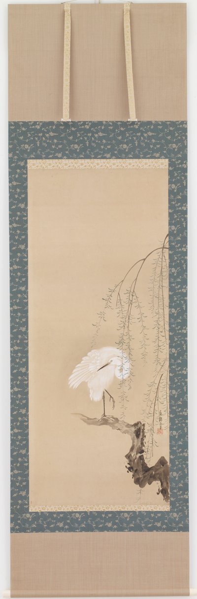 Reiger en wilg, Edo-periode door Hanabusa Itcho