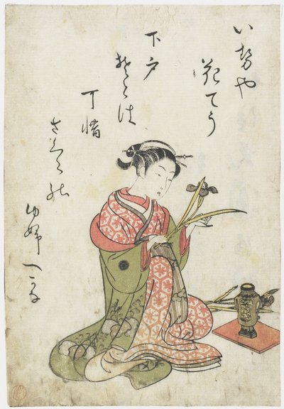 Courtisane Hanach? van Iseya House, vroege jaren 1770 door Hanabusa Shigenobu