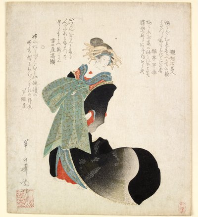 De Acteur Onoe Kikugoro III in de Rol van een Courtisane, 1827 door Hannichian Nana