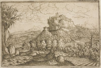 Kasteel op een heuveltop door Hanns Lautensack