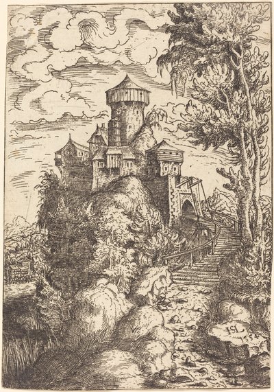 Landschap met een Fort en Grote Trap door Hanns Lautensack