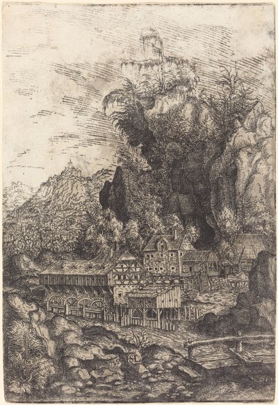 Landschap met een Watermolen door Hanns Lautensack