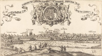 Uitzicht op Neurenberg vanuit het Oosten (midden gedeelte) door Hanns Lautensack