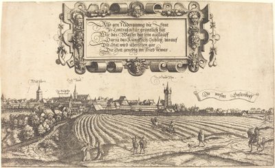Uitzicht op Neurenberg vanuit het westen [rechter sectie] door Hanns Lautensack