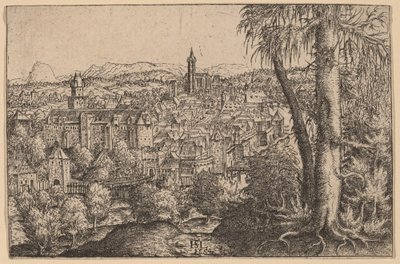 Uitzicht op Steyr aan de Enns door Hanns Lautensack