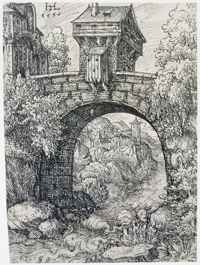 Landschap met brug, 1550 door Hanns Sebald Lautensack