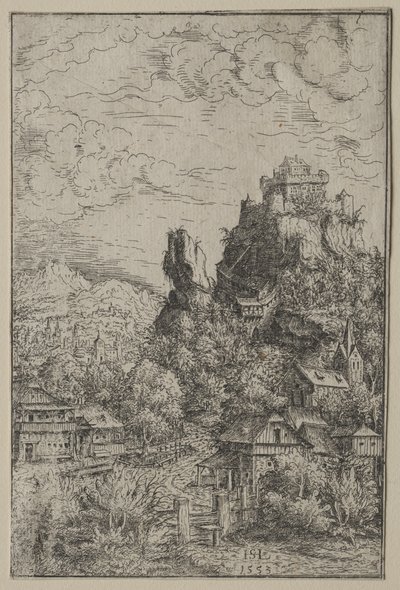 Landschap met een kasteel door Hanns Sebald Lautensack