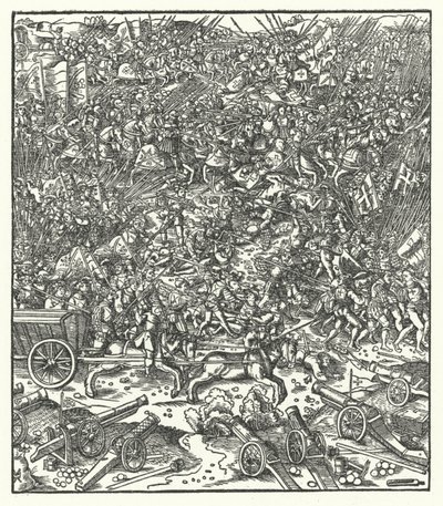 Slag bij Guinegate, Frankrijk, 7 augustus 1479 door Hans (after) Burgkmair
